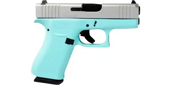 GLOCK G43X USA 9MM 3.4'' 10-RD ROBIN'S EGG BLUE & ALUMINUM PISTOL