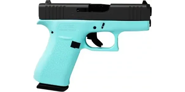 GLOCK G43X USA 9MM 3.4'' 10-RD ROBIN'S EGG BLUE & ELITE BLACK PISTOL