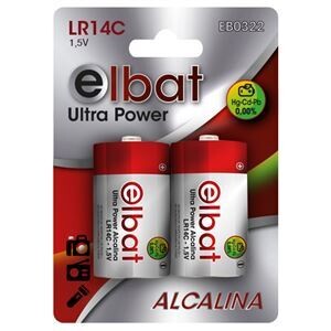 PACK 2 PCS PILAS ALCALINAS LR14C ELBAT TIPO C
