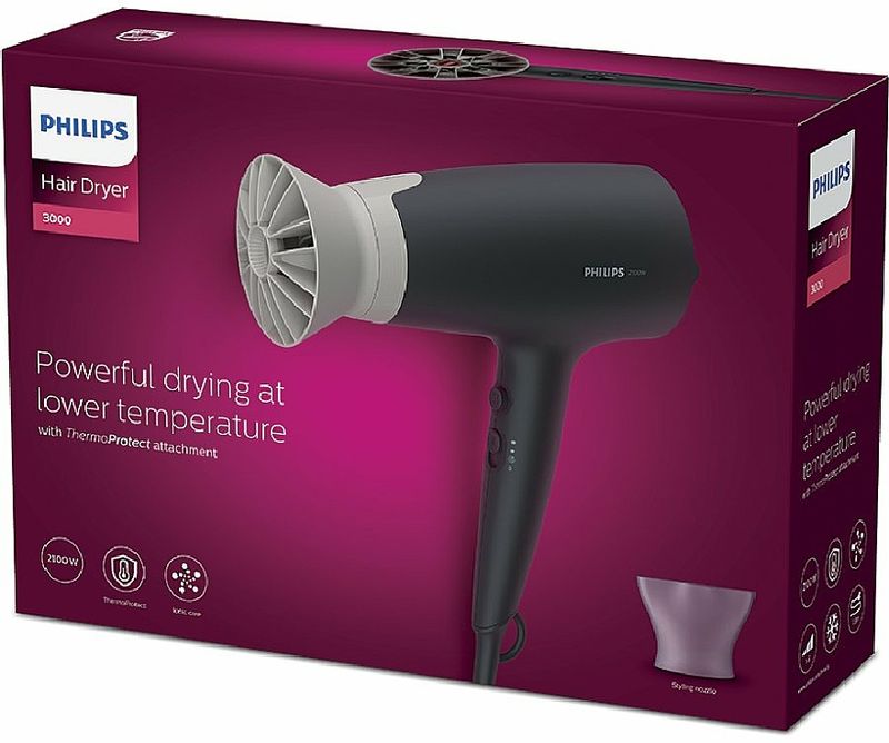 Secador con ThermoProtect Series 3000 de Philips.