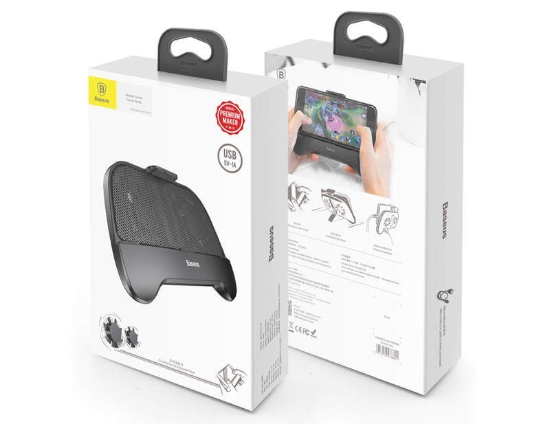 Empuñadura para juegos de teléfono Baseus 4 en 1 con soporte y radiador de ventilador de enfriamiento rápido.