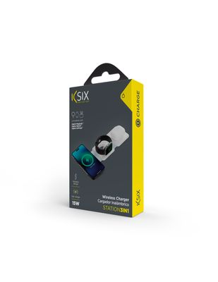 Ksix Cargador 3 en 1 para iPhone, watch y airpods 15W