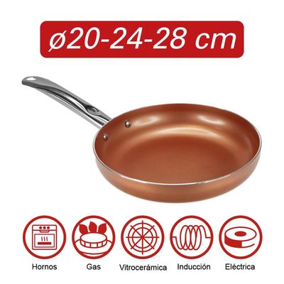Juego de Sartenes 20-24-28 cm de Cobre