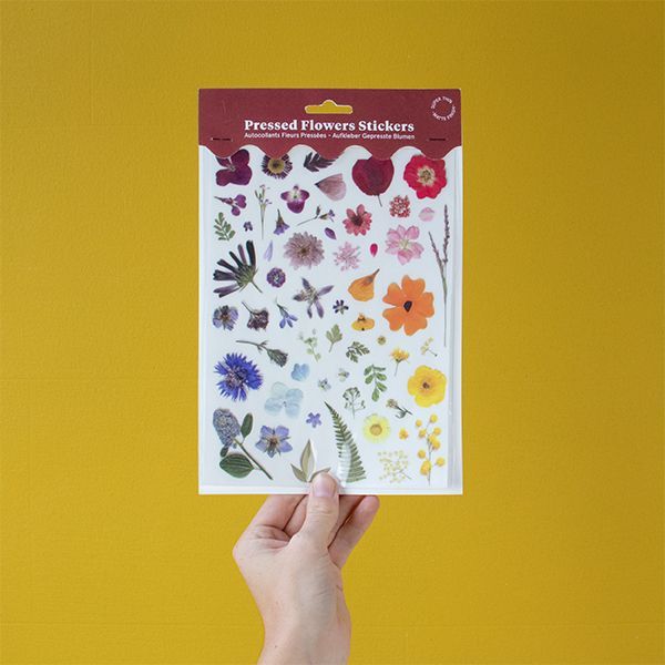 Stickerbogen gepresste Blumen