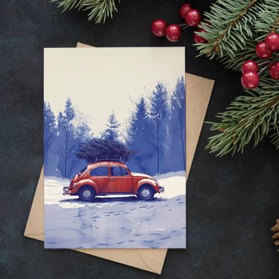 Weihnachtskarte - Baumkauf