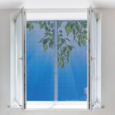 Malla mosquitera para puertas y ventanas HABITEX - Dimensiones 130x150 Centímetros Tela poliéster y velcro adhesivo Código 5510D41