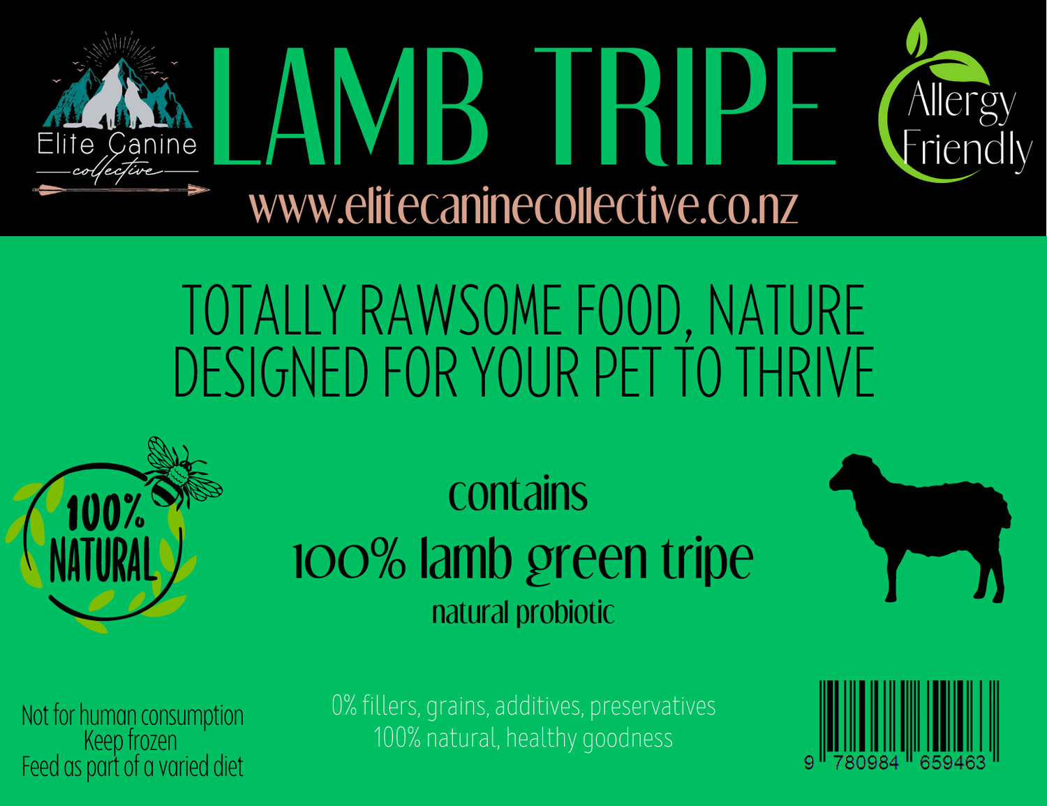 Raw Whole Lamb Tripe 1kg