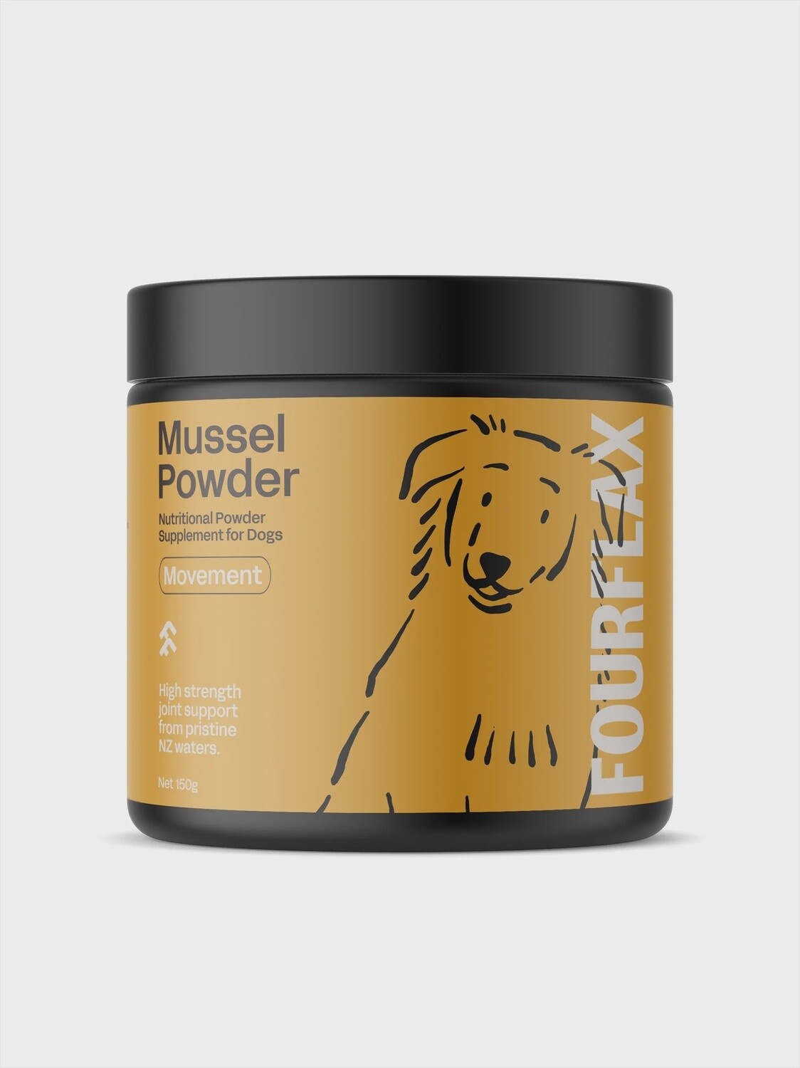 FourFlax Green Lipped Mussel Powder 150g, For: Dogs