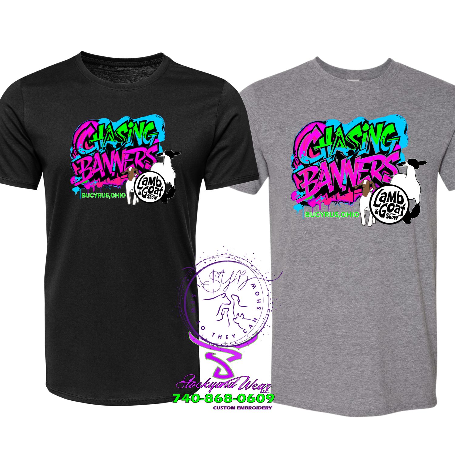 CHASING BANNERS Lamb &amp; Goat Show tshirt 50/50 cotton/polyester