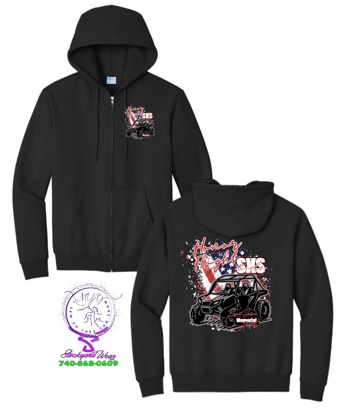 Honor Flight SXS RIDE Full Zip Hooded Jacket Gildan (only Sold Preorder)