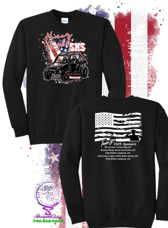 Honor Flight SXS RIDE Crew Sweatshirt Gildan. (only Sold Preorder)