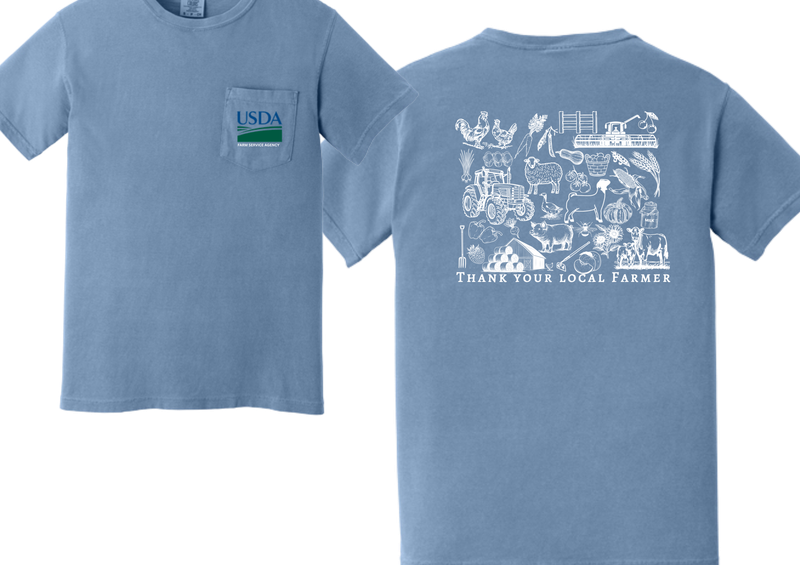 USDA THANK YOUR LOCAL FARMER Comfort Colors® Heavyweight Ring Spun Pocket Tee