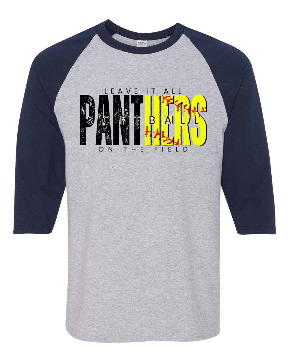 PANTHERS SOFTBALL - LEAVE IT ALL ON THE FIELD - 3/4 SLEEVE TSHIRT