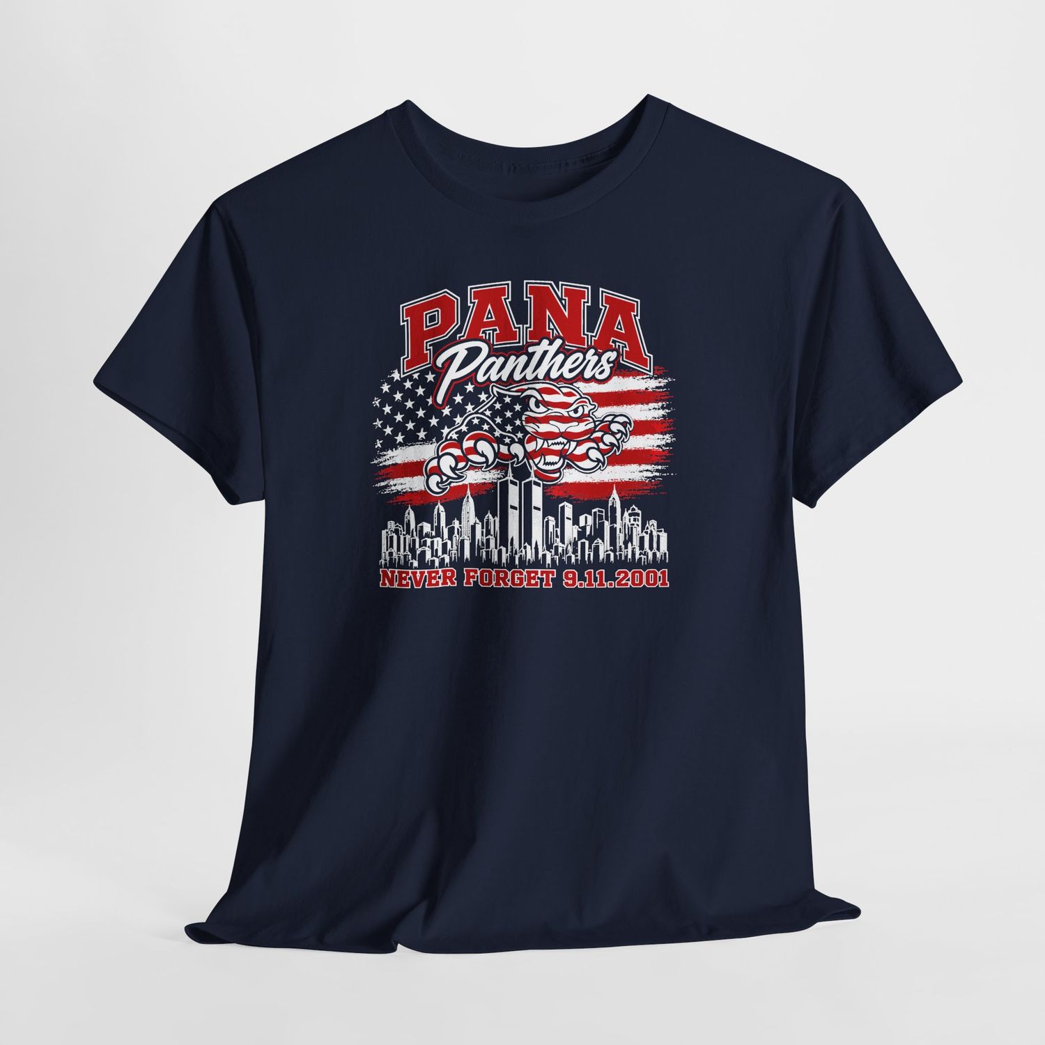 PANA PANTHER - NEVER FORGET 9/11 QUARTERBACK FUNDRAISER SHIRT