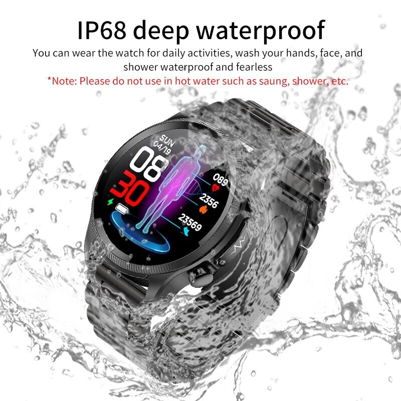 2023  montre intelligente pour hommes Bluetooth appels IP68, glycémie, temperature, sport Fitness