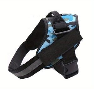 Dog Harness Blue Camouflage Large