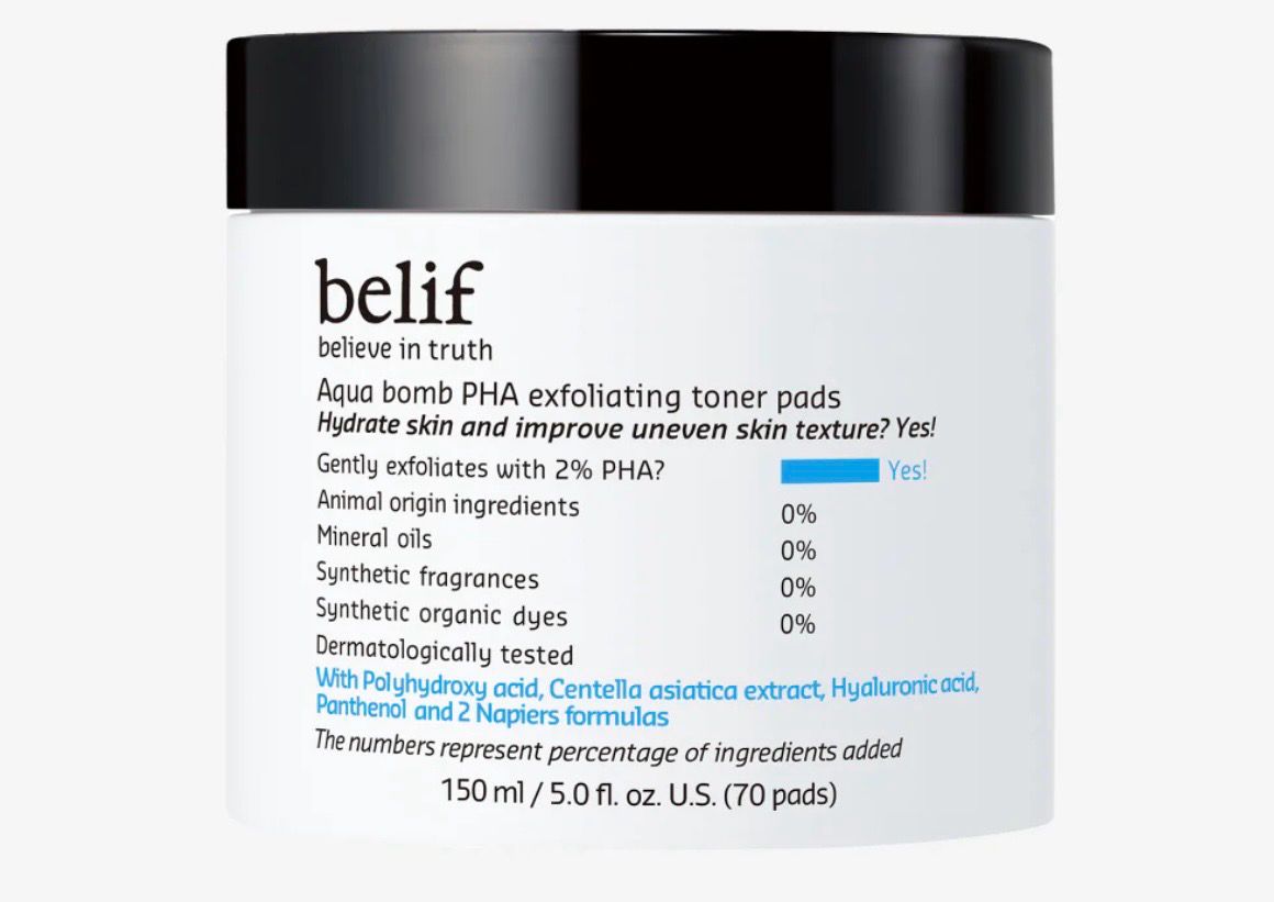 belif Aqua Bomb PHA Exfoliating Toner Pads