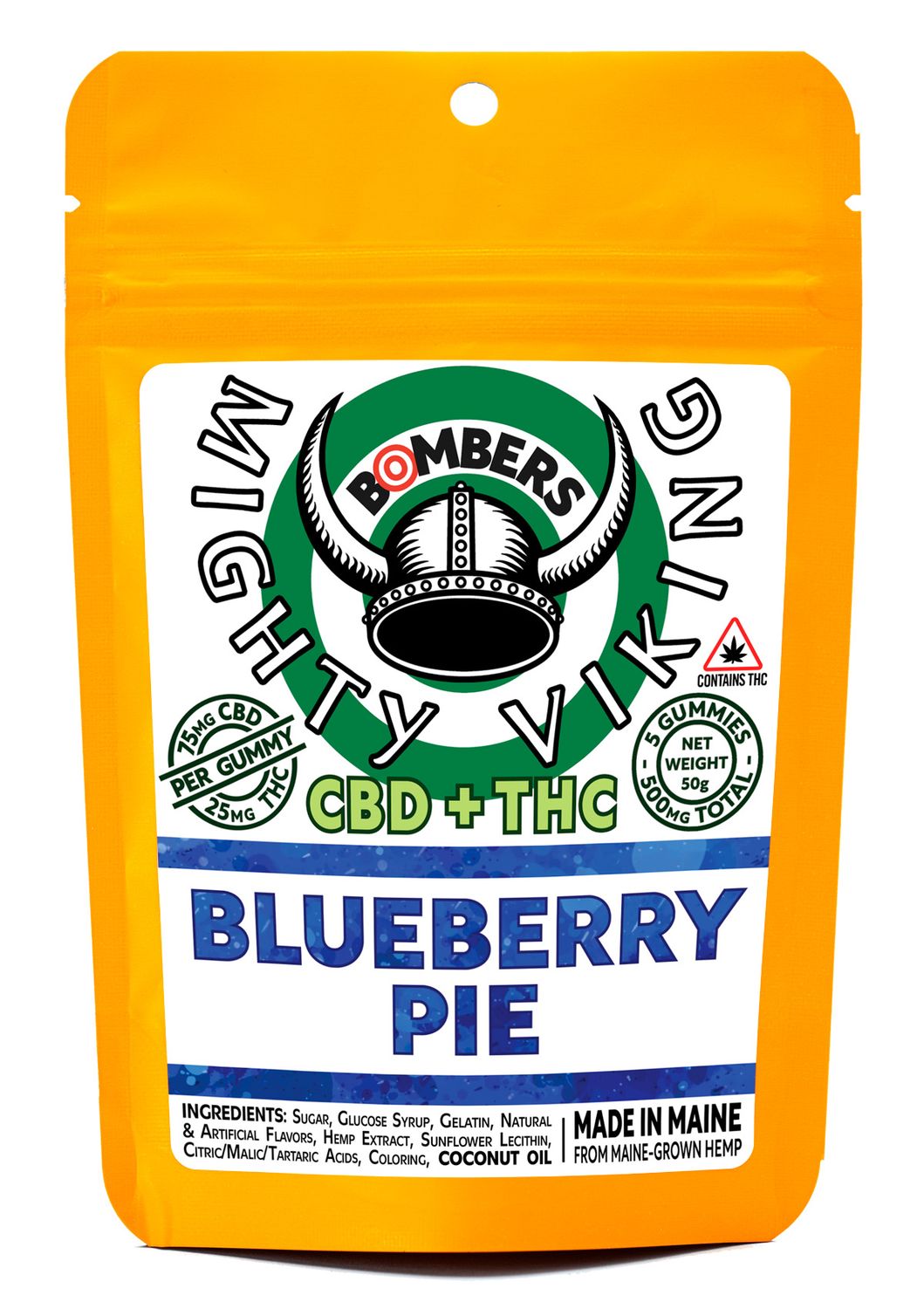 Blueberry Pie (75 mg CBD & 25 mg THC Bombers)