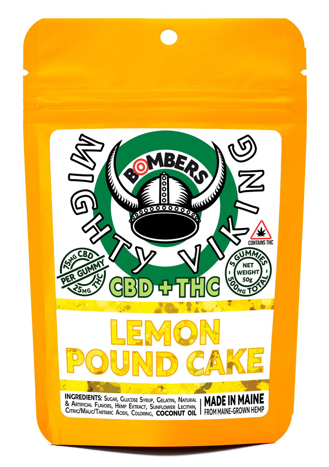 Lemon Pound Cake (75 mg CBD & 25 mg THC Bombers)