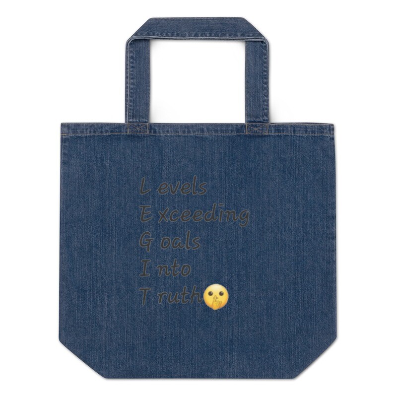 Organic denim tote bag