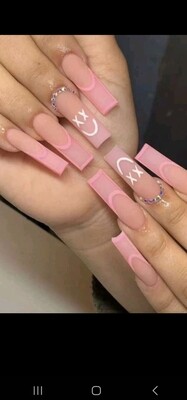 PINK COFFIN PRESS ON NAILS