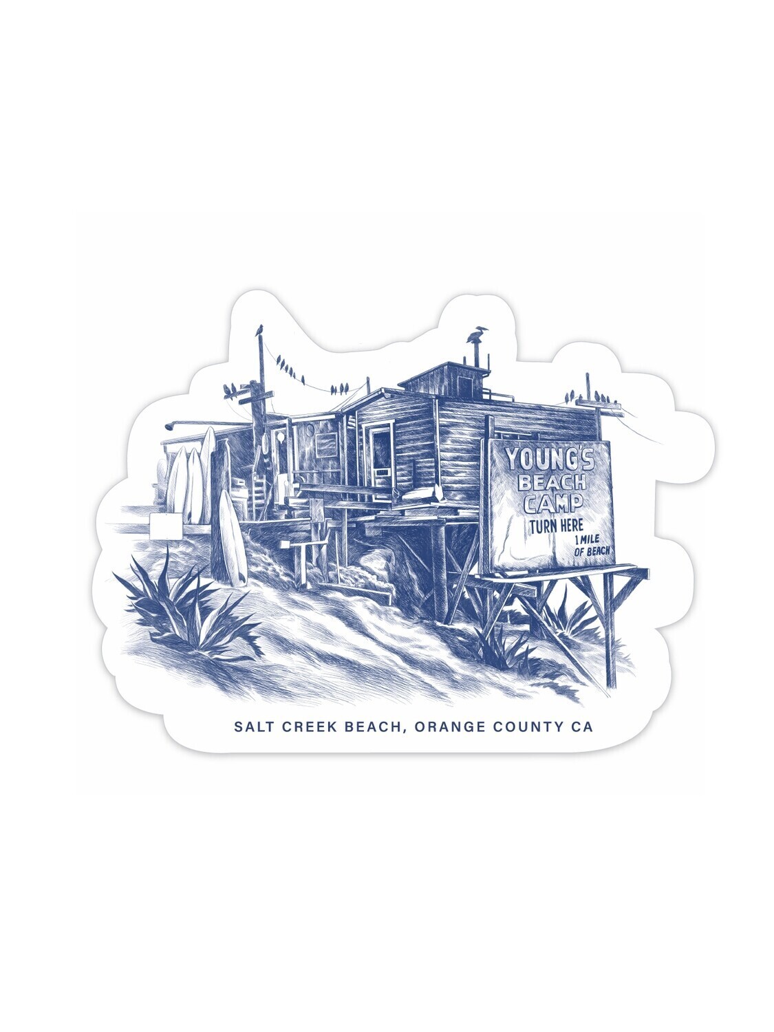 Young&#39;s Beach Shack Sticker