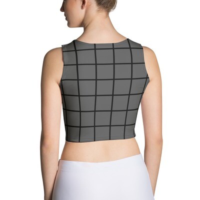 Women&#39;s Black line grey Crop Top