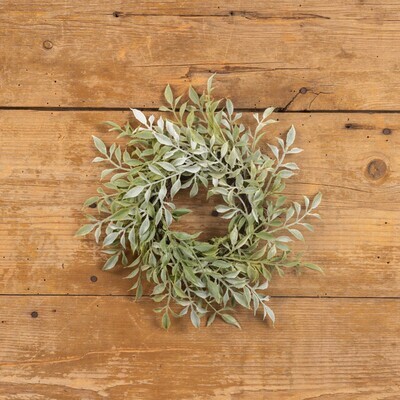 12&quot; SOFT GREEN TEA LEAF CANDLE RING