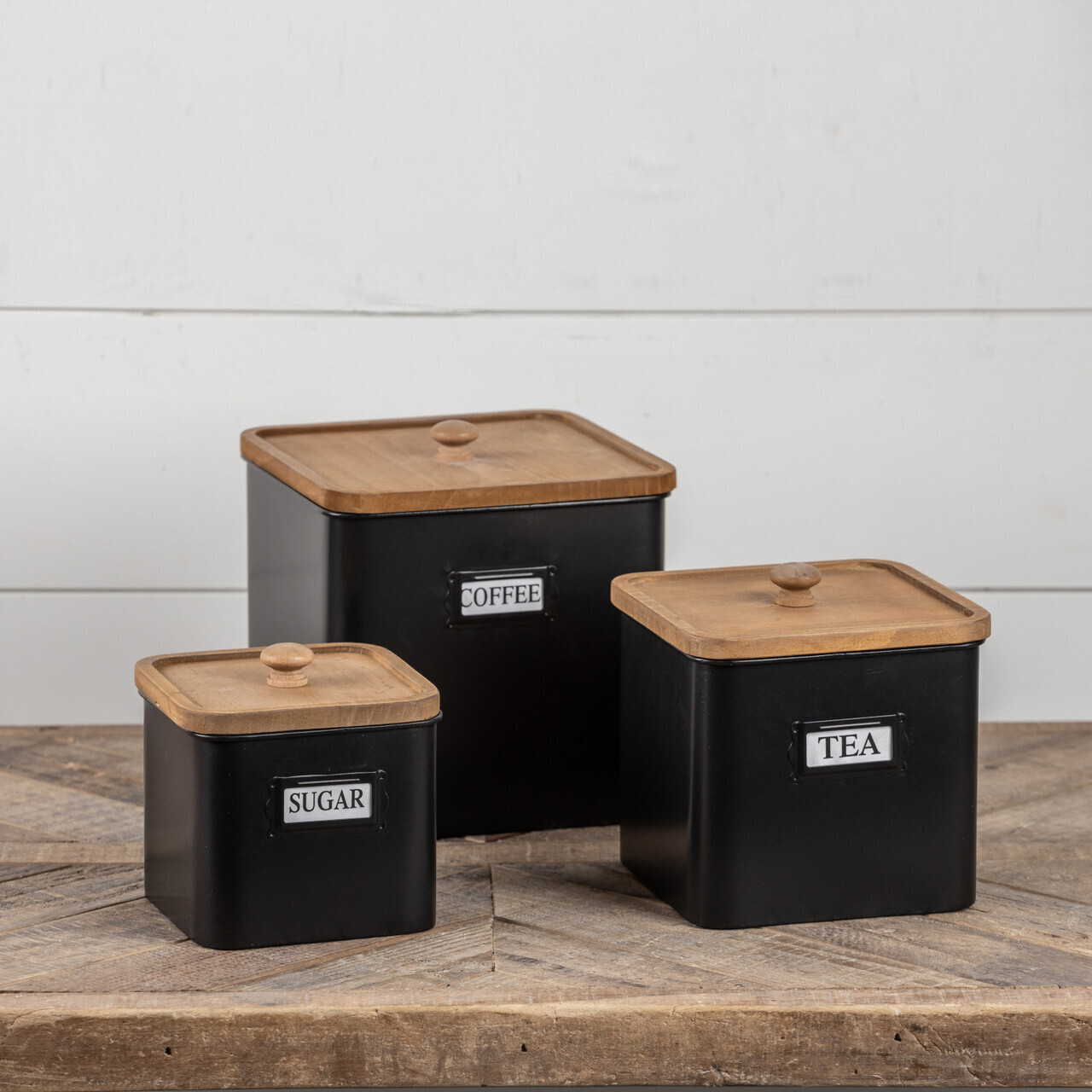 BLACK METAL CANISTER L