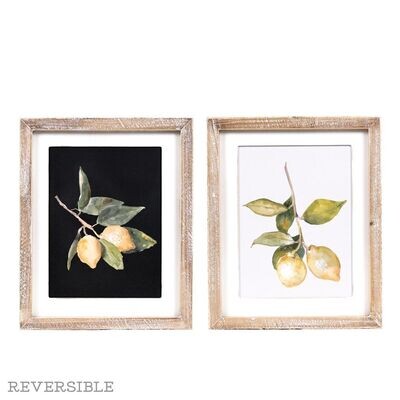 10.75x13x1.5 rvd wd frmd sn (LEMON) white, black, yellow, green Flora &amp; Fauna