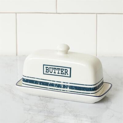 Butter Dish- Blue Stripe