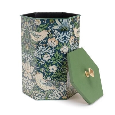 Canister 8&quot;D x 10&quot;H Iron/Wood