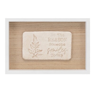Happy and Smile Frame (2 Asst) 12&quot;L x 8&quot;H MDF/Resin