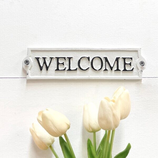 Metal Welcome Sign 8.5&quot;x2&quot;