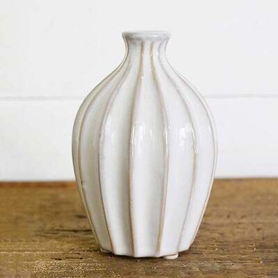 White Stripe Vase 6&quot;