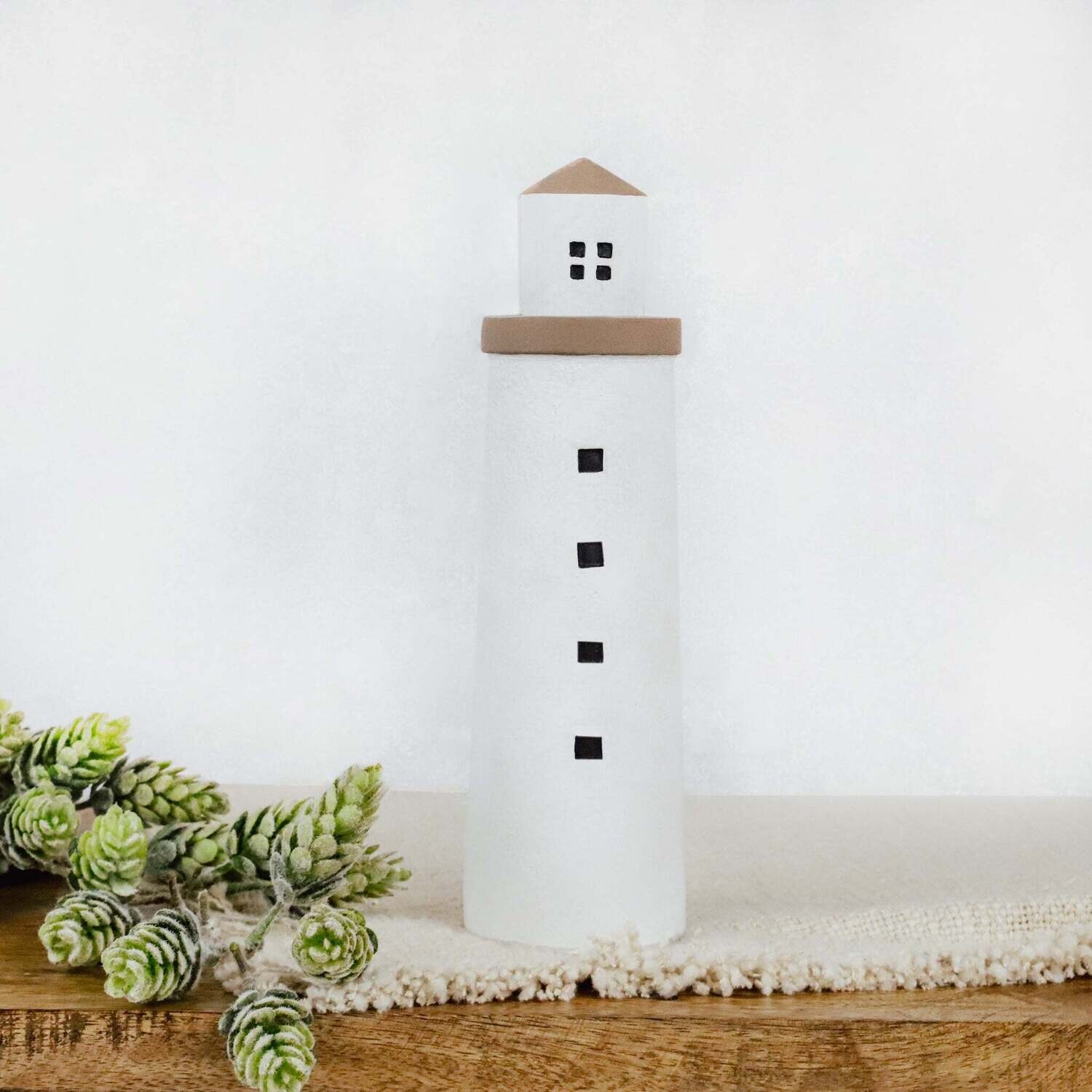 Cement Lighthouse 8.9&quot;