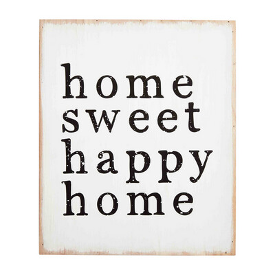 HAPPY HOME WOOD PLAQUE