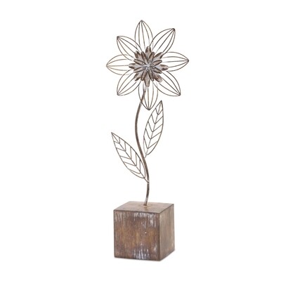 Floral Décor (2 Asst) 14.5&quot;H  Resin/Metal