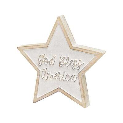 God Bless Carved Star