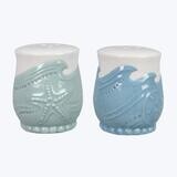 Coastal Ceramic Beach Chic Salt and Pepper Shakers