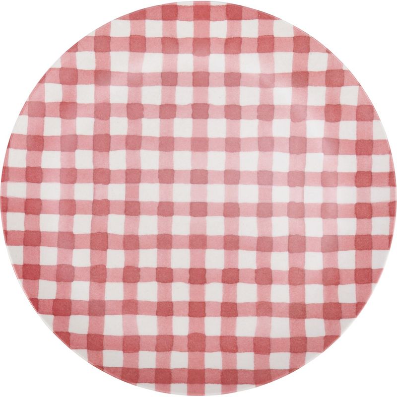 Red Gingham Large Plate