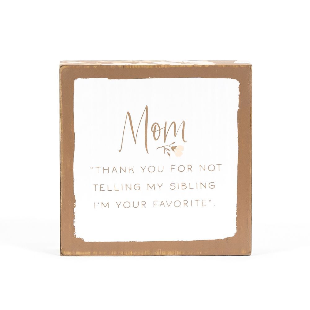 5x5x1.5 reversible wood block sign (MOM/APPEAR) multicolor