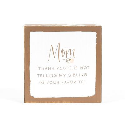 5x5x1.5 reversible wood block sign (MOM/APPEAR) multicolor