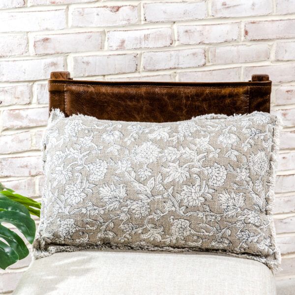 Floral Beige Pillow 13&quot;x20&quot;