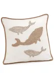 CUSHION WHALE COTWHT/BGE 18X18