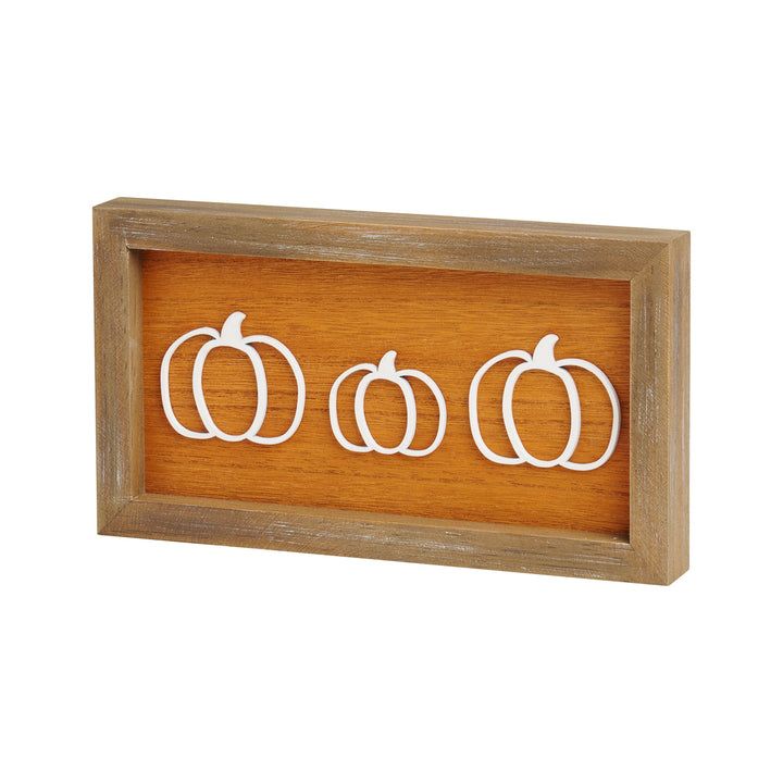 TRIPLE PUMPKIN LASER FRAMED SIGN