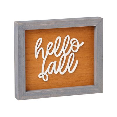 HELLO FALL LASER FRAMED SIGN