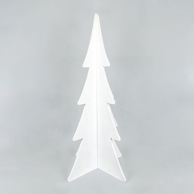 24x46x24 Wood Cutout Tree Christmas Wh