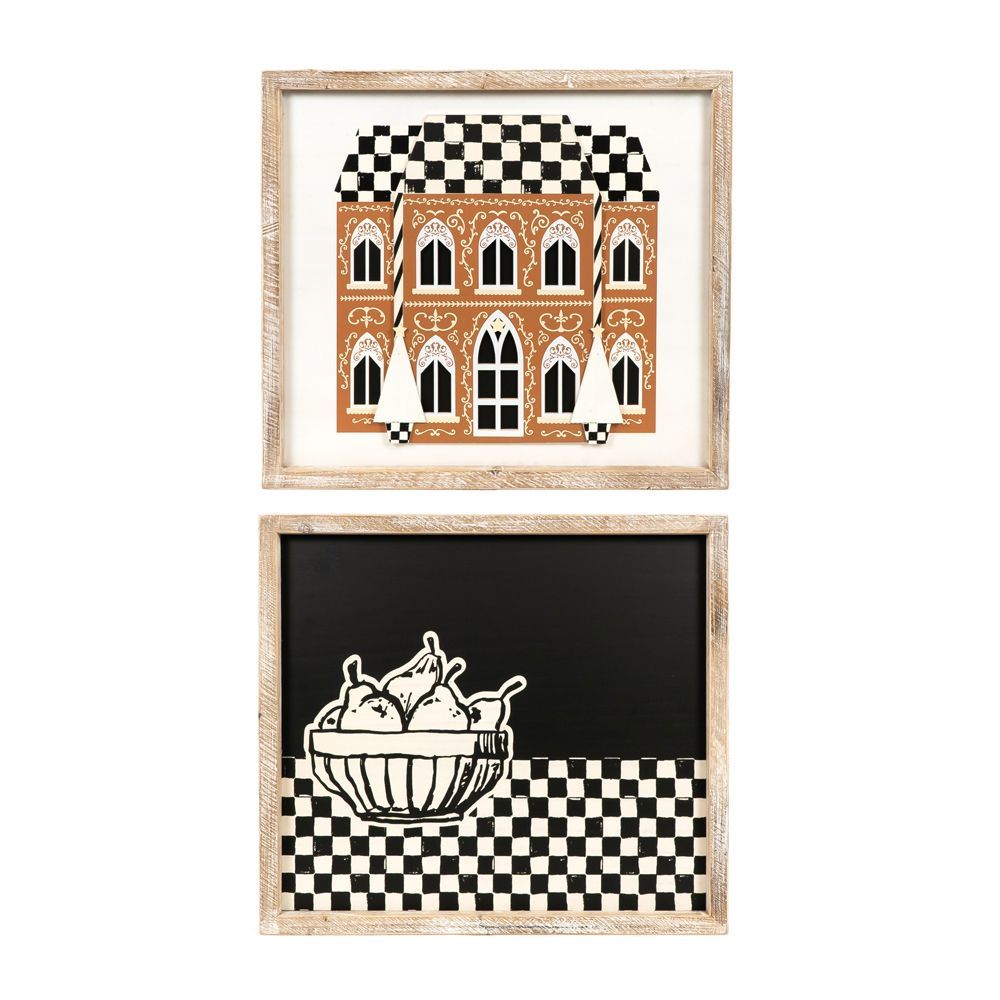 19x17x1.5 Rvs Wood Frame Sign House/fruits