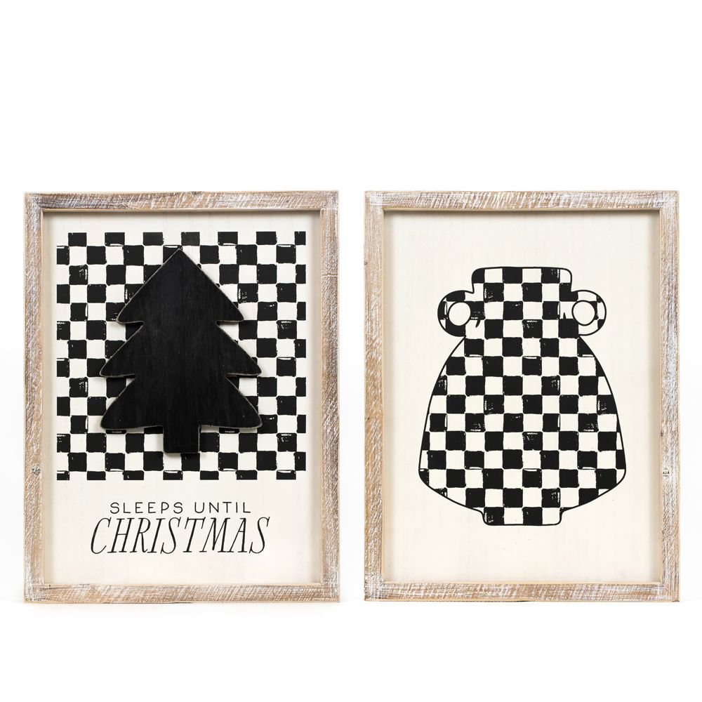 13x17x1.5 Rvs Wood Frame Sign Tree/Vase(Sleeps)